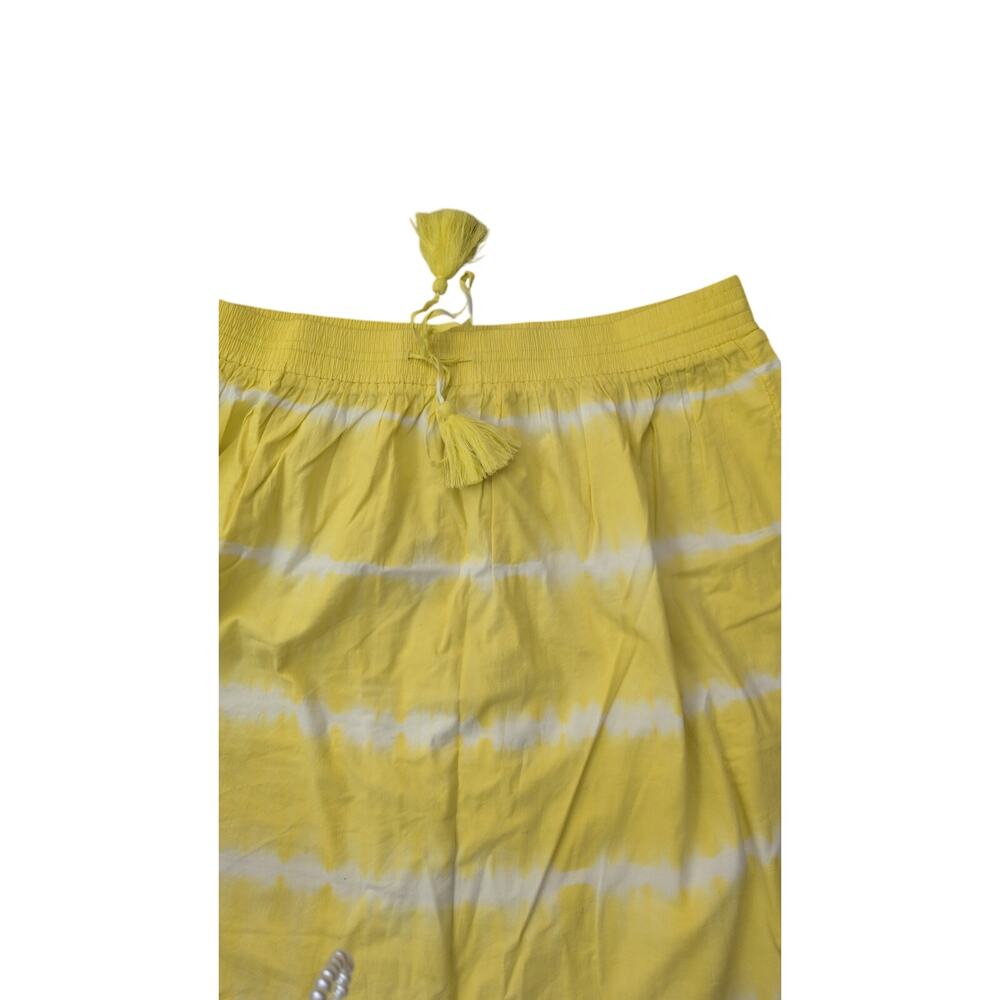 J.Crew Yellow White Tie Dye Cotton Midi Maxi Skirt - Picture 4 of 5